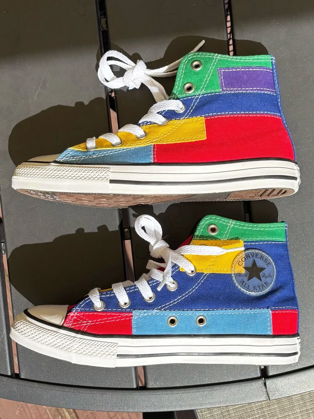 Converse Chuck Taylor All Star High Top Multicolor Patchwork Youth 3 NWOB